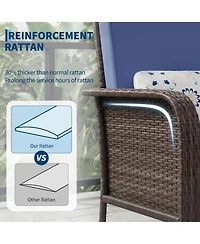 homfan 2 Pieces Patio Furniture Set, Outdoor Wicker Chairs of 2,All Weather High Back Rattan Chairs 2-Seater with Comfy Cushions for Porch Deck