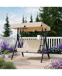 GarveeLife Outdoor Porch Swing with Adjustable Canopy