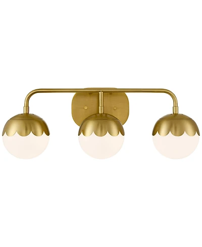 360 Lighting Camila 22 1/2" High 3 Light Bathroom Vanity Wall Lamp Light Fixture Mount Over The Sink Mirror Antique Brass