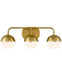 360 Lighting Camila 22 1/2" High 3 Light Bathroom Vanity Wall Lamp Light Fixture Mount Over The Sink Mirror Antique Brass
