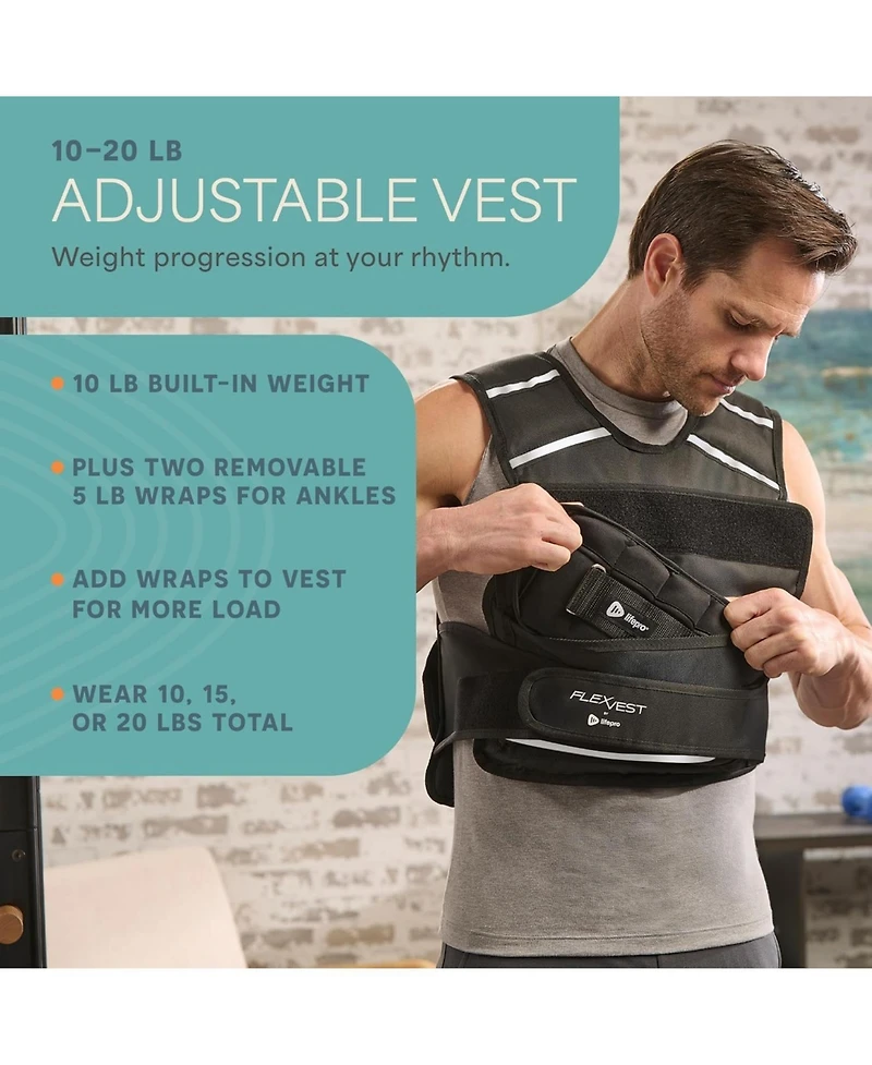 Lifepro 2-in-1 Adjustable Weighted Vest + Ankle Weights (15 & 20lbs)