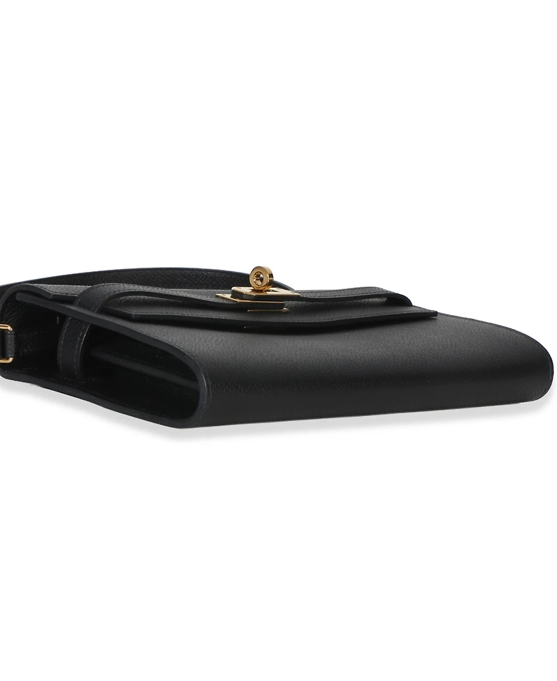 Pre-Owned Hermes Black Epsom Kelly To Go Wallet Ghw