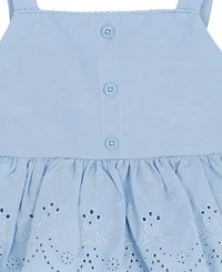 Rare Editions Girls' 2T-6X Eyelet Ruffle Tank and Printed Paper Bag Shorts, 2-Piece Set