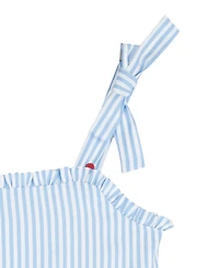 Rare Editions Girls' 2-6X Seersucker Gingham Cherry Embroidered 3 Tier Short Dress