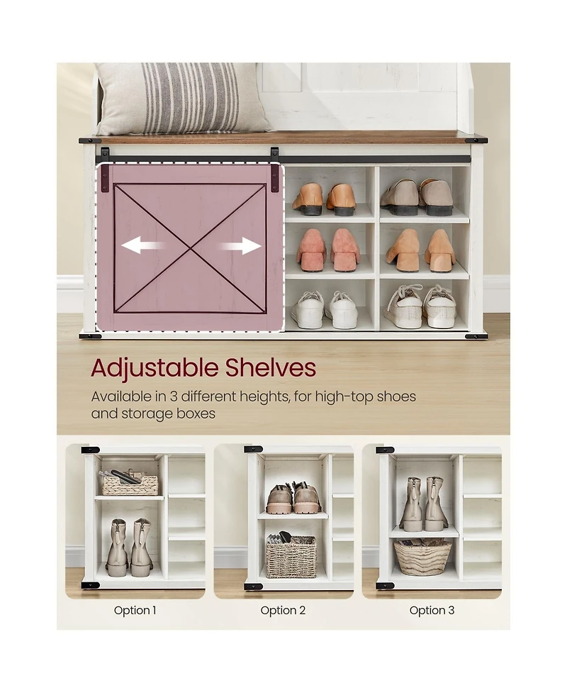 Slickblue Entryway Hall Tree with Bench and Shoe Storage Organizer Unit