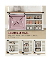 Slickblue Entryway Hall Tree with Bench and Shoe Storage Organizer Unit