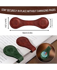 Gnuadz Magnetic Leather Bookmarks Vintage Reading Gift Set