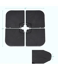 Bonosuki 4 Piece Patio Cantilever Umbrella Weighted Base, Square Offset Umbrella Stand Filled With Water or Sand