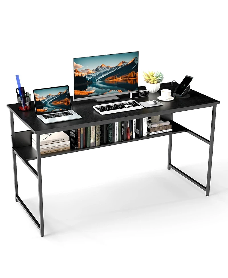 Slickblue 55 x 24 Inch Desk with Power Outlets and Usb Charging Ports