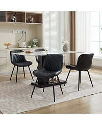 Clihome Dining Chairs Set of 2 Mid Century Modern Kitchen Chair Comfortable Upholstered Faux Leather Dinner Chairs for Kitchen Dining Room