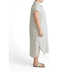 Universal Standard Plus Dune Linen Shirtdress