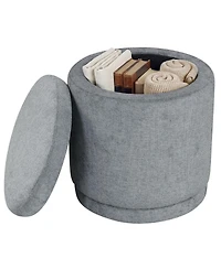 Costway Round Storage Ottoman Footrest with Removable Lid 400 Lbs Weight Capacity for Home