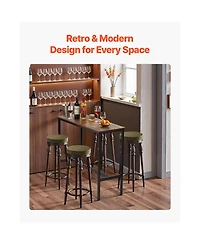 flynama 39x16x35.5" Industrial Metal and Wood Bar Table