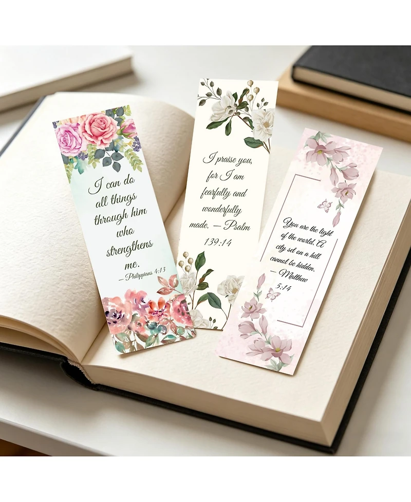 Gnuadz Bible Verse Bookmarks Floral Religious Gifts