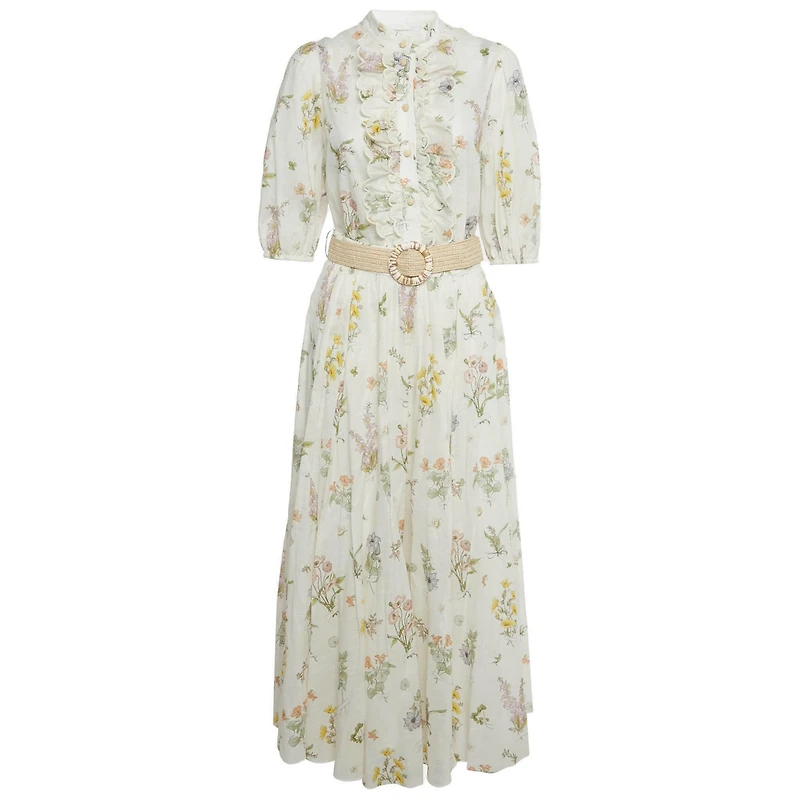 Pre-Owned Zimmermann Women's Floral Print Cotton Top And Skirt Set