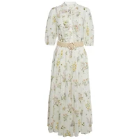 Pre-Owned Zimmermann Women's Floral Print Cotton Top And Skirt Set