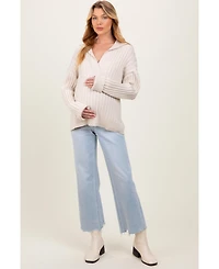 Pinkblush Maternity Distressed Hem Slim Wide Leg Jeans