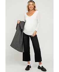 Pinkblush Maternity Raw Hem Cropped Wide Leg Jeans