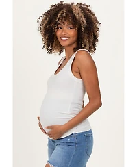 Pinkblush Maternity Heather Grey Ribbed Scoop Neck Tank Top