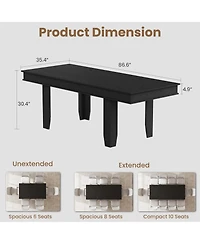 homfan Extendable Dining Table for 6-10, Farmhouse Rectangular Kitchen with Butterfly Leaf, Mdf Frame, Easy Assembly