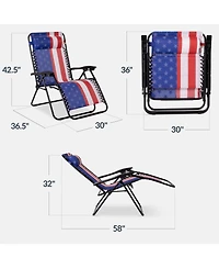 Best Choice Products Set of 2 Extra Wide Zero Gravity Lounge Chair Recliners w/ Cup Holder