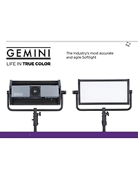 Litepanels Gemini 2x1 Soft Rgbww Led Panel with Integrated Power Supply, Standard Yoke and Us Power Cable