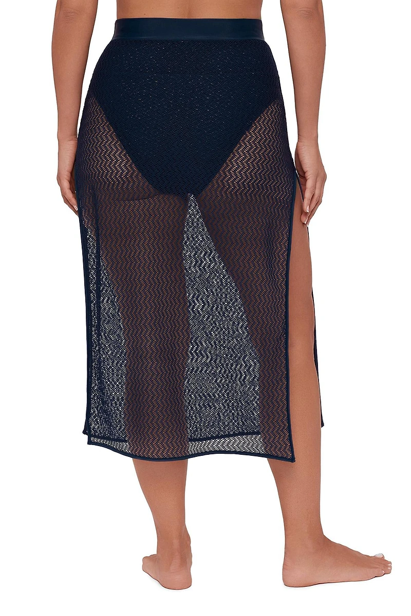 S3 Apparel Women's Side Slit Crochet Swimsuit Coverup Skirt
