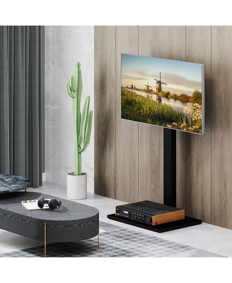 Gymax Floor Tv Stand Universal Tv Stand for 32-70 Inch TVs up to 110 lbs Mount Stand