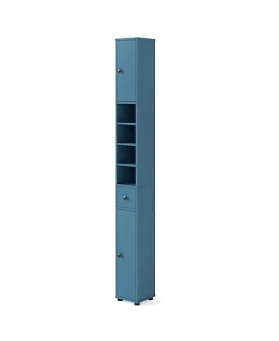 Costway Slim Bathroom Tall Cabinet with 2 Doors, 1 Drawer and 5 Adjustable Shelves for Home