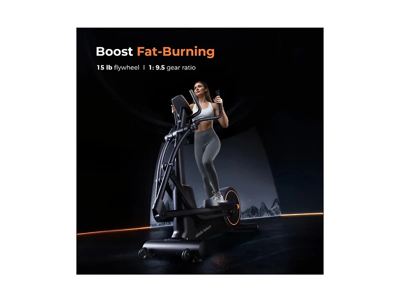 Fed Fitness Glide Pro-Level Elliptical, 20" Stride, Ultra Quiet Magnetic Drive with 16 Levels, 4-in-1 Modes and Bluetooth for Home Gym