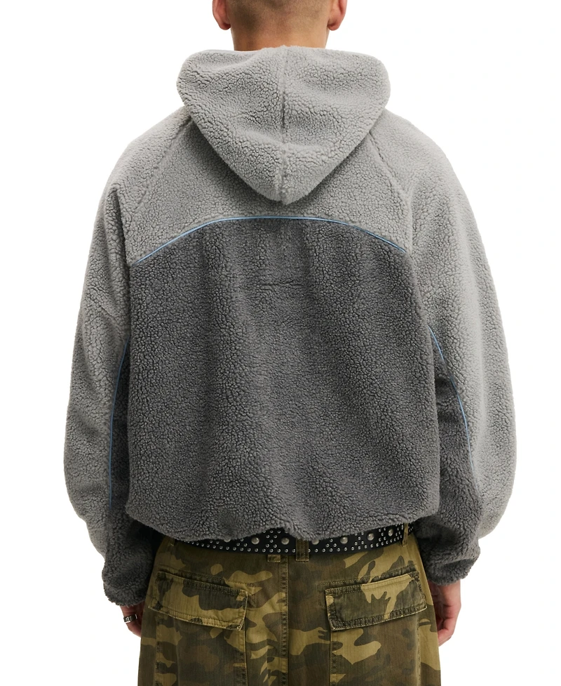 Cotton On Men's Hooded Teddy Jacket