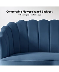 Hulala Home Hendrix Contemporary 50.2" Velvet Loveseat Sofa with Metal Legs