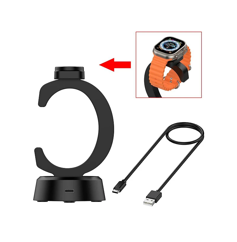 Artudatech Vertical C-Shaped Charging Stand for Apple Watch - Magnetic Charging Dock with Overcharge Protection