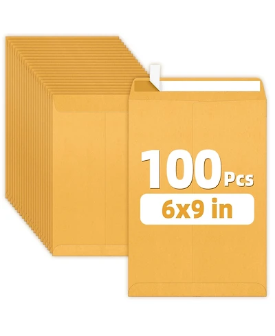 Gnuadz Manilla Envelopes Quick-seal Security Catalog Mailing 100 Pack