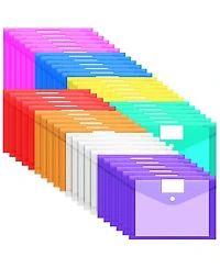 Gnuadz Plastic Envelopes File Folders Hook Loop Closure Label Pocket A4 School Office