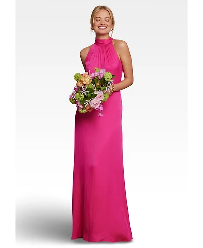 Maids to Measure Women's Tilly Satin High Neck Bridesmaid Dress