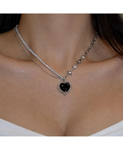 Rebl Jewelry Heart Cross Necklace