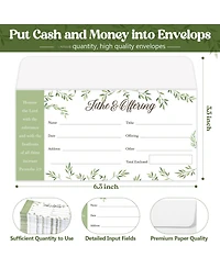 Gnuadz Church Offering Envelopes Tithes and Donations Botanical Design