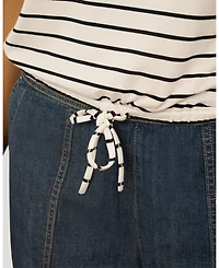 Cable & Gauge Women's Fine Stripe Tie Bottom Top