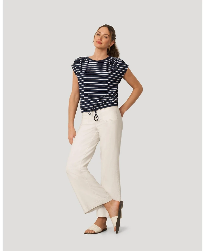 Cable & Gauge Women's Fine Stripe Tie Bottom Top