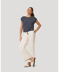 Cable & Gauge Women's Fine Stripe Tie Bottom Top