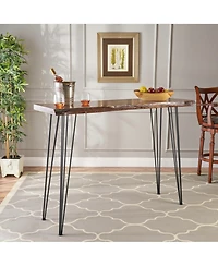flynama Faux Live Edge Industrial Bar Table with Hairpin Legs