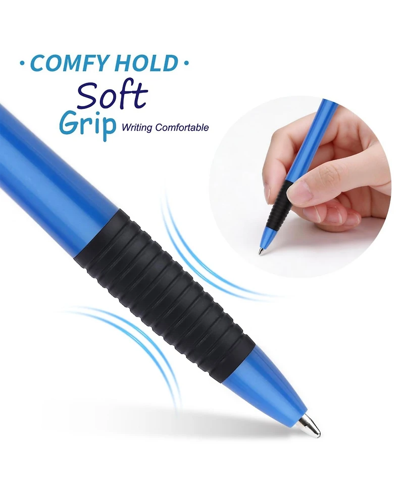 Gnuadz Gripped Ballpoint Pens Click Comfort Grip Ink Medium Point 60 Pack