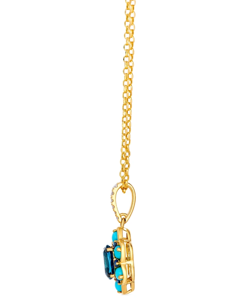 Le Vian Multi-Gemstone (1.20 ct. t.w.) and Nude Diamond (0.07 ct. t.w.) Pendant Necklace in 14k Honey Gold