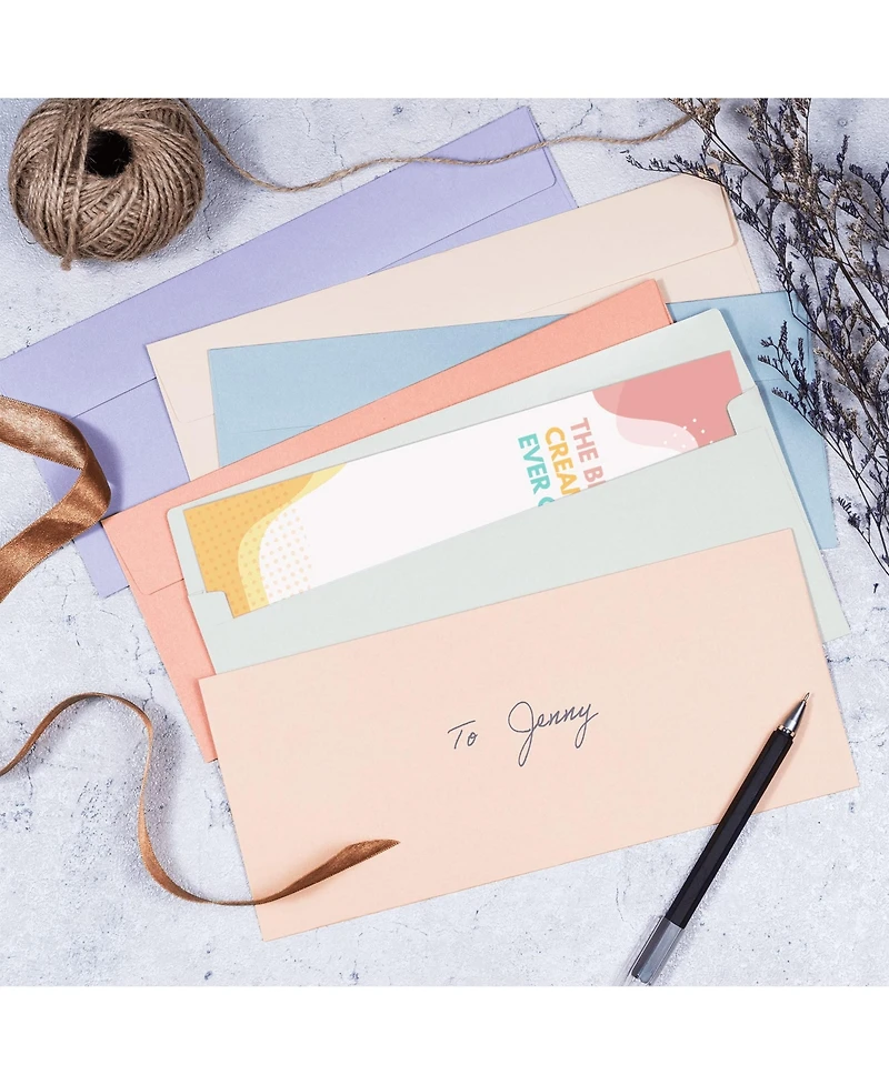 Gnuadz Business Envelopes 36-Pack Warm Pastel