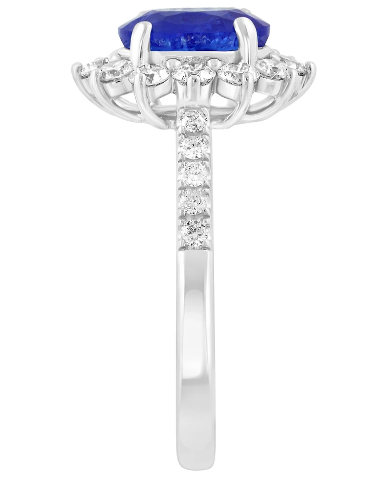 Effy Collection Sapphire (1-1/5 ct. t.w.) & Diamond (5/8 ct. t.w.) Ring in 14k White Gold