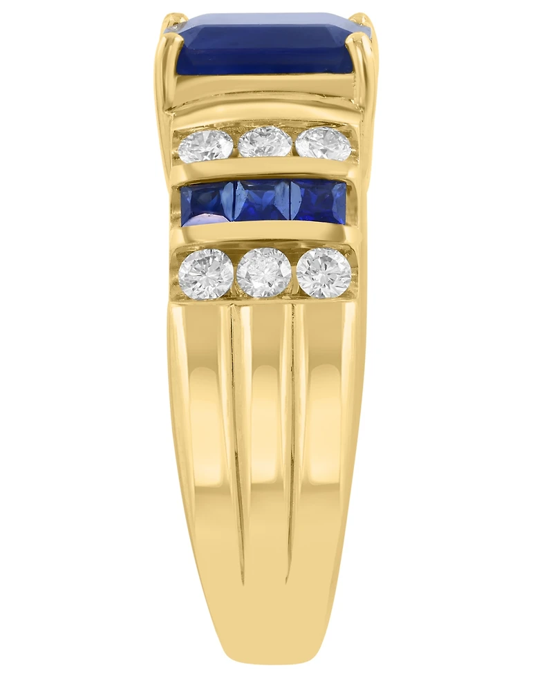 Effy Collection Diamond (3/8 ct. t.w.) and Sapphire (2 ct. t.w.) Ring in 14k Yellow Gold