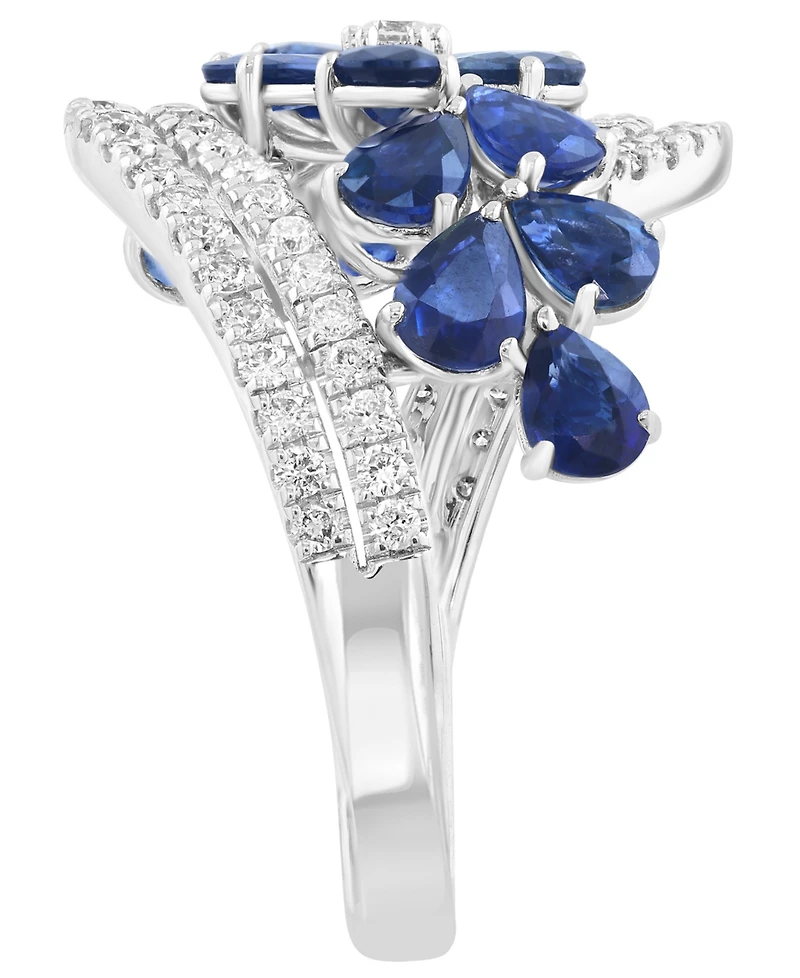 Effy Collection Sapphire (3-1/2 ct. t.w.) & Diamond (3/8 ct. t.w.) Ring in 14k White Gold