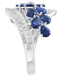 Effy Collection Sapphire (3-1/2 ct. t.w.) & Diamond (3/8 ct. t.w.) Ring in 14k White Gold