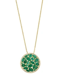 Effy Collection Emerald (2-7/8 ct. t.w.) & Diamond (1/6 ct. t.w.) Pendant Necklace in 14k Yellow Gold